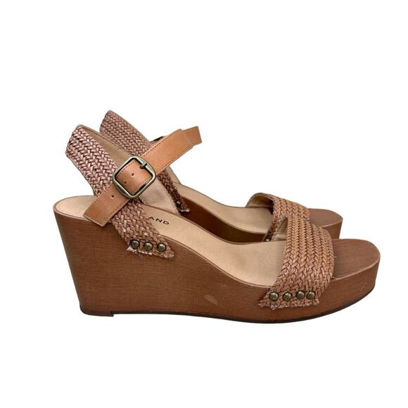 LUCKY BRAND Zyler Platform Wedge Sandals Women’s Size 9.5 Braided Jute Buckle - Picture 1 of 13